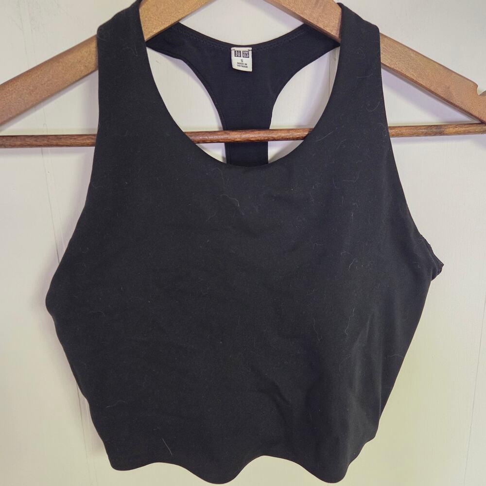 Uniqlo Workout Sports Bra Black Racerback Size Small 33-35 Inch Bust
